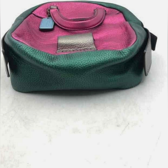 COACH Multicolor Andi Colorblock Metallic Satchel Purse Handbag Tote - Picture 6 of 8